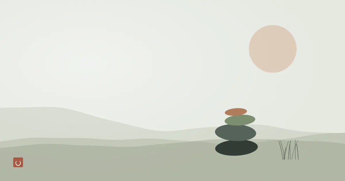 Abstract ink wash illustration of a small amber bottle and drifting leaves, representing plant essential oils used to scent soap
