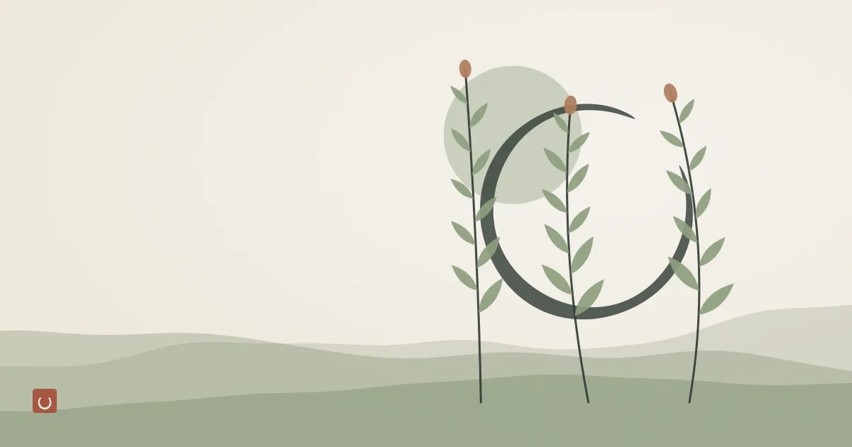 Abstract ink wash illustration of a plain bar of soap resting beside an olive branch, representing simple chemical free soap